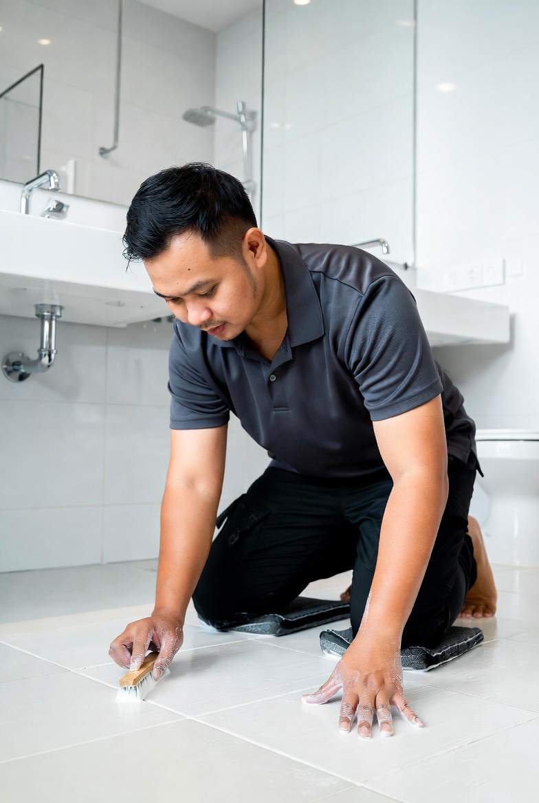Deep cleaning service detail in a Singapore home